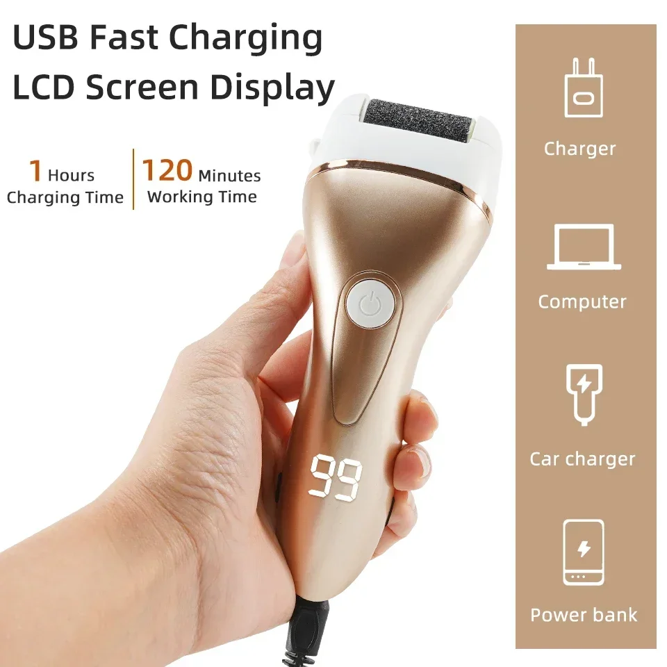 Rechargeable Electric Foot File Callus Remover Machine Pedicure Device Foot Care Tools Feet For Heels Remove Dead Skin pedicure 5
