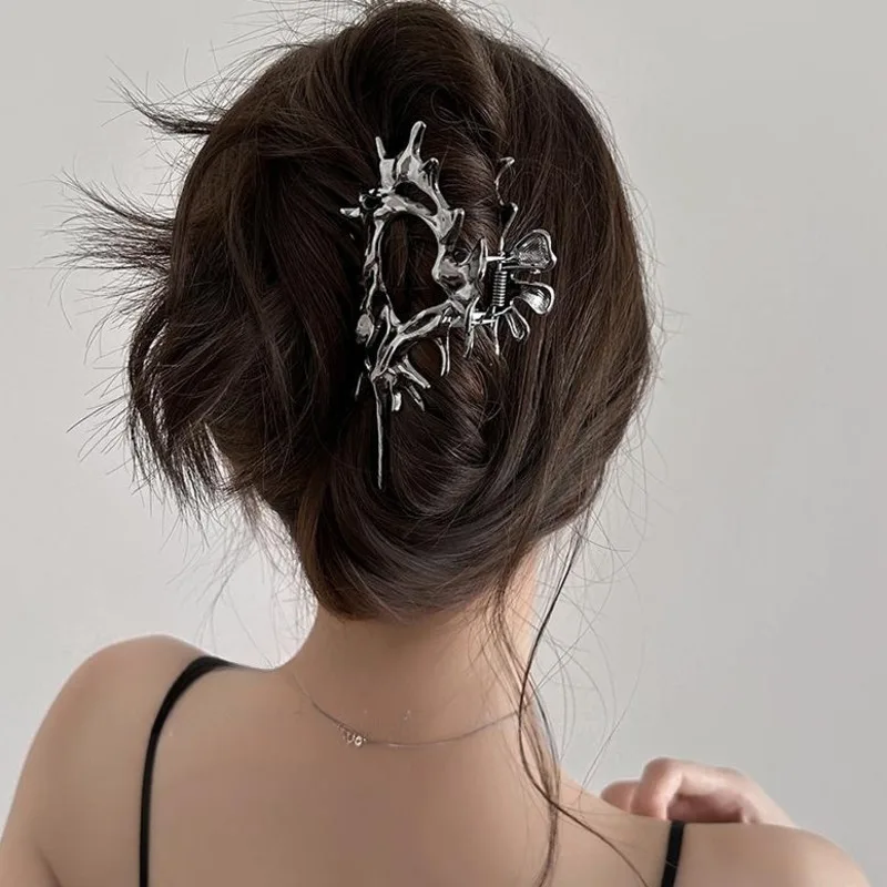 Exquisite Metall große Klaue Clip neue Mode geometrische Haar Kralle Clip Haars pangen Krabben Kopf bedeckung für Frauen Mädchen Haarschmuck – Detail 6