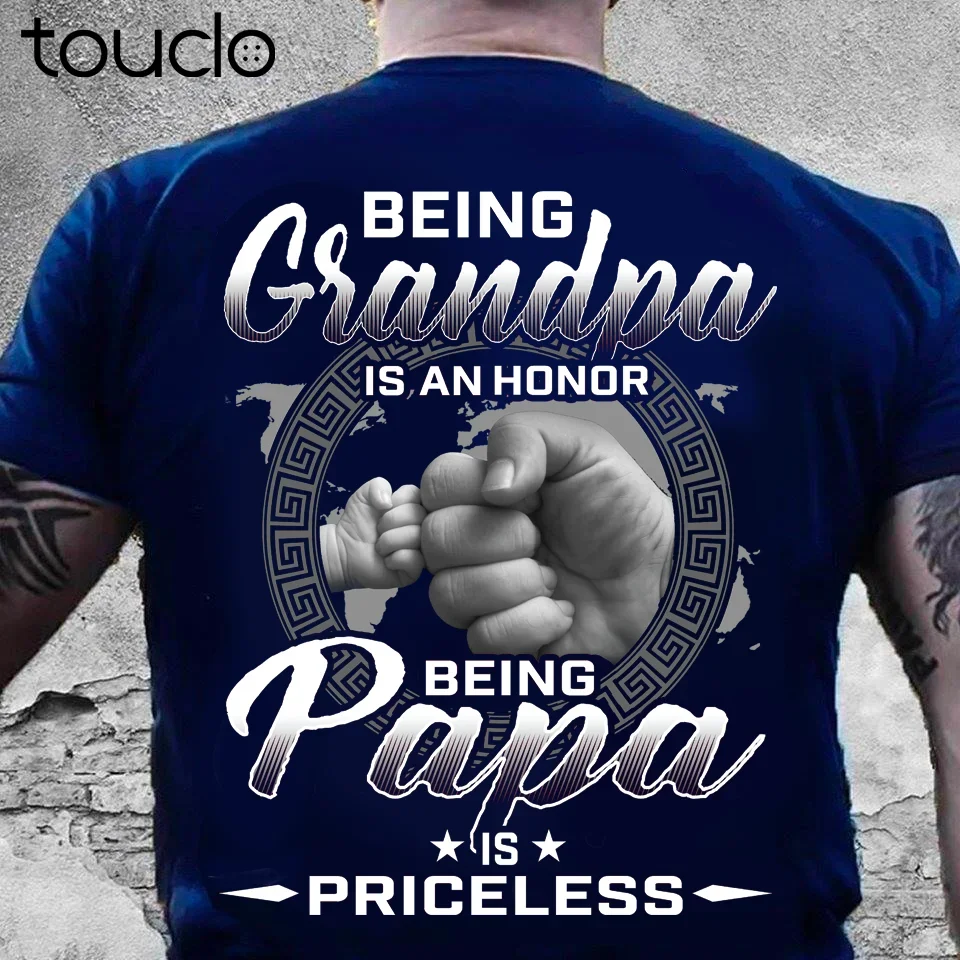 

Being Grandpa Is An Honor Being Papa Is Priceless T-Shirt S-5Xl Royal Blue unisex