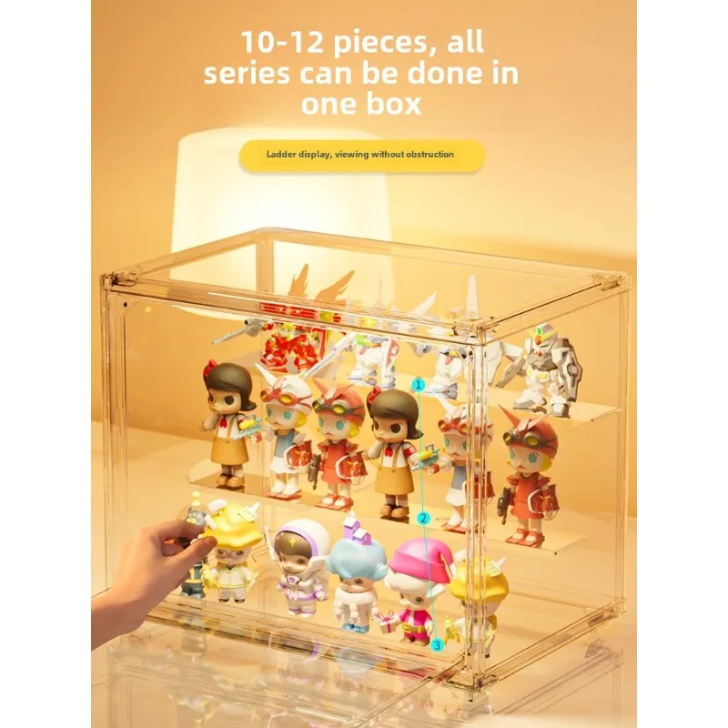 Acrylic display case blind box storage display stand Lego model ornaments Pop Mart transparent acrylic doll storage cabinet