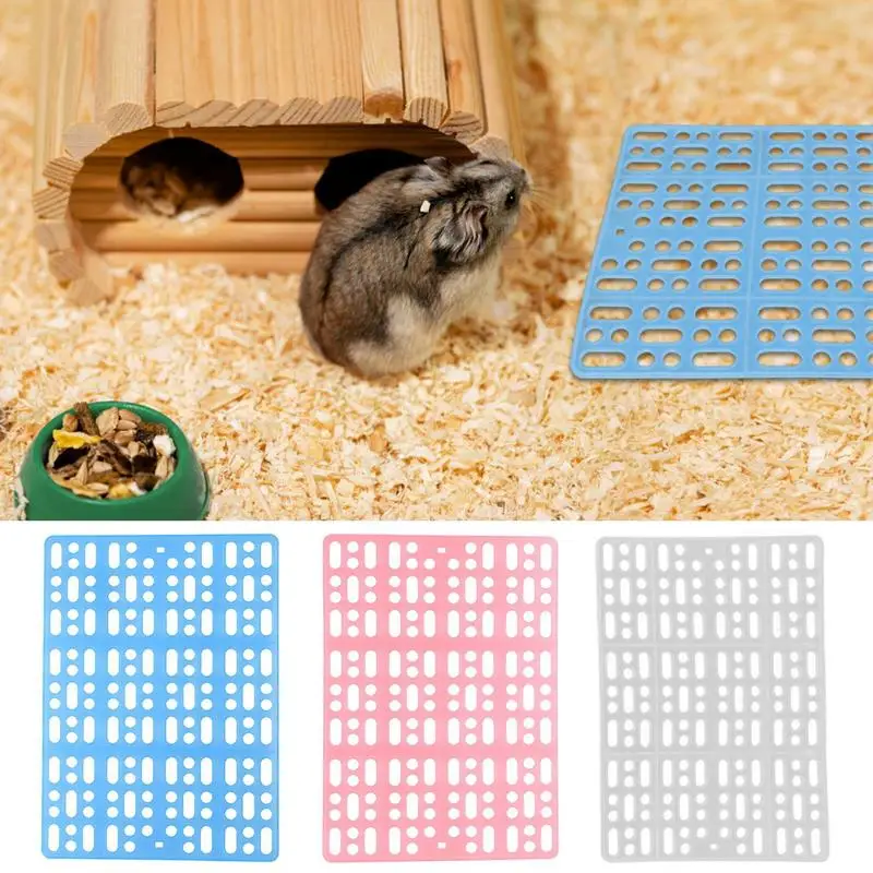 

Rabbit Feet Pad Cage Plastic Rectangle Hole Rabbit Hamster Rat Pet Hamster Mat Small Animal Hamster Guinea Pig Cage Bed For Pet