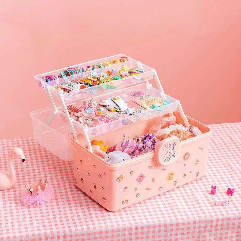 Hair Accessories Organizer  Pink Hair Accessory Jewelry Box For