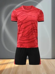 Enhanced Breathable Red Football Jersey Ensemble - XXL (Red)