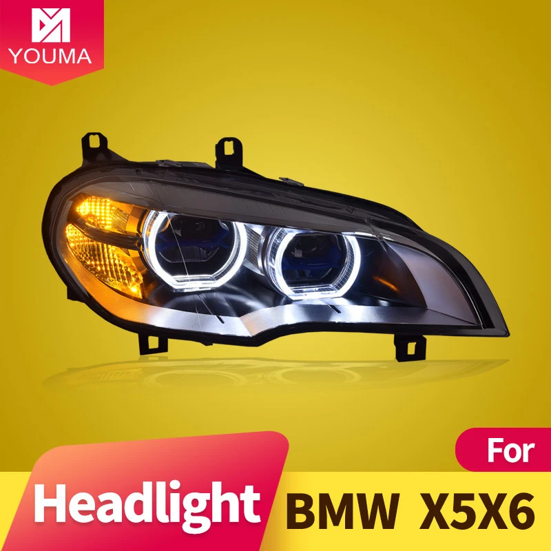 Car Styling Head Lamp for BMW X5 E70 Headlights 20072013 X5 E70 Angel