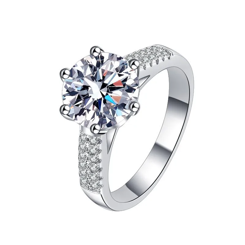 

MSZJZ0009 Lefei Fashion Luxury Trendy Color D 3 Ct Classic Moissanite Angle Wing Ring Women 925 Silver Elegant Wedding Jewelry
