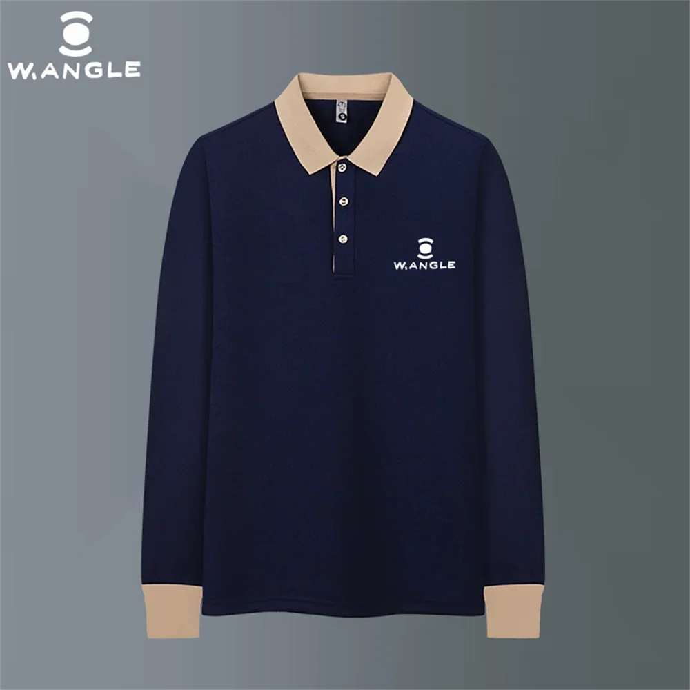 WANGLE 남녀공용 골프 상의 용수철, 캐주얼 비즈니스 티셔츠, 야외 스포츠, 빠른 건조, 긴팔 폴로 셔츠, 패션