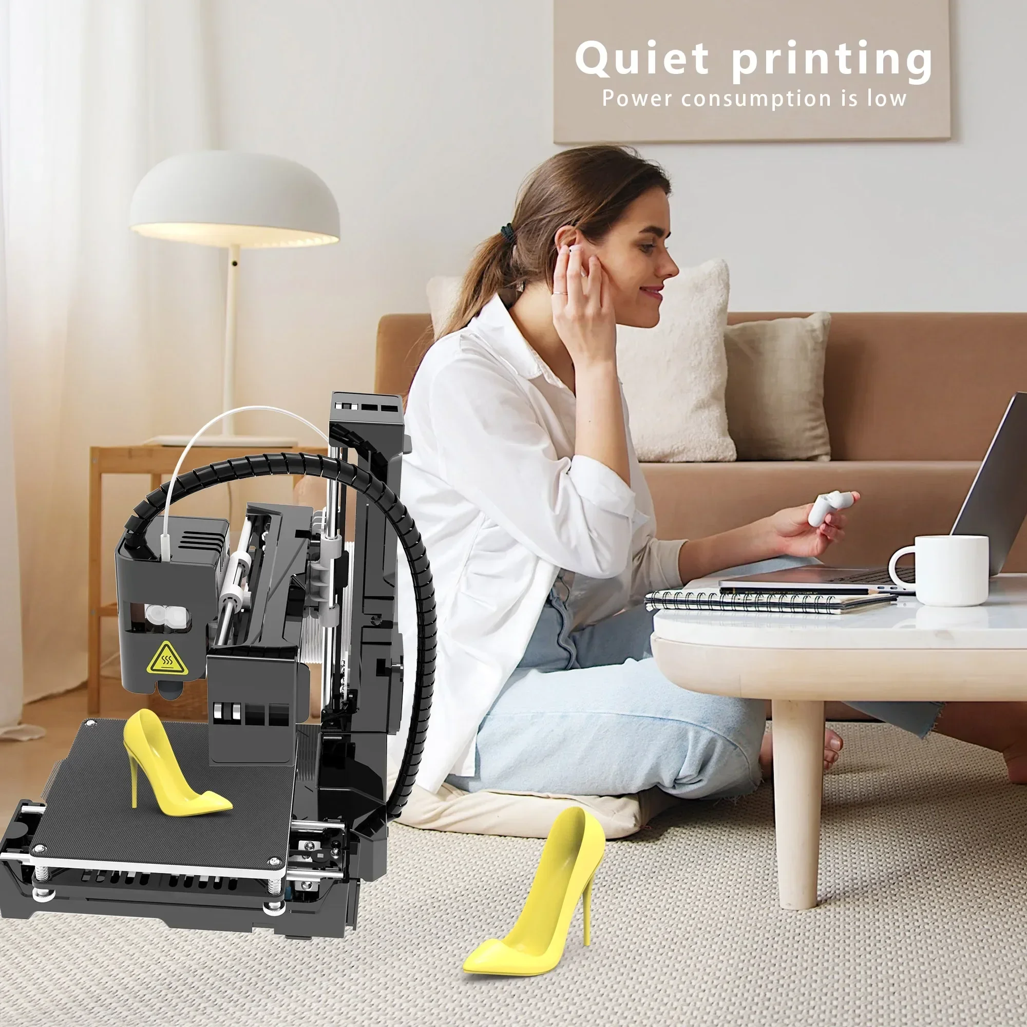 3D Printer Mini 3D Printer Print size 100x100mm Toys and Models Printing for Kids Gift Designers and DIY FDM