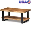 Natural Wood Live Edge Coffee Table with Metal Strap Legs Unique Imperfections Industrial Style Durable Stable Home Furniture 1