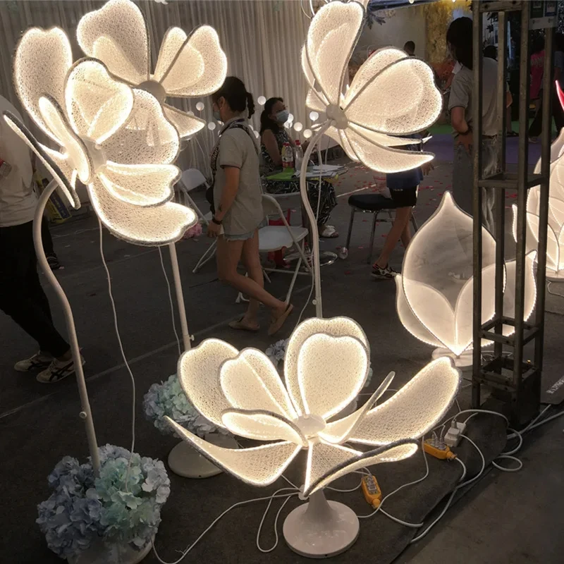 

Свадебное украшение, светящийся цветочный светильник, светодиодный белый кружевной цветок, украшение для свадьбы, дороги, сценическое украшение