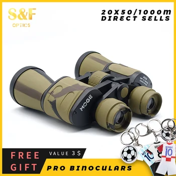 S&F 20X50 Powerful 1000M Binoculars Long Range Telescope HD Military Night Vision Binaculars For Hunting Camping Equipment
