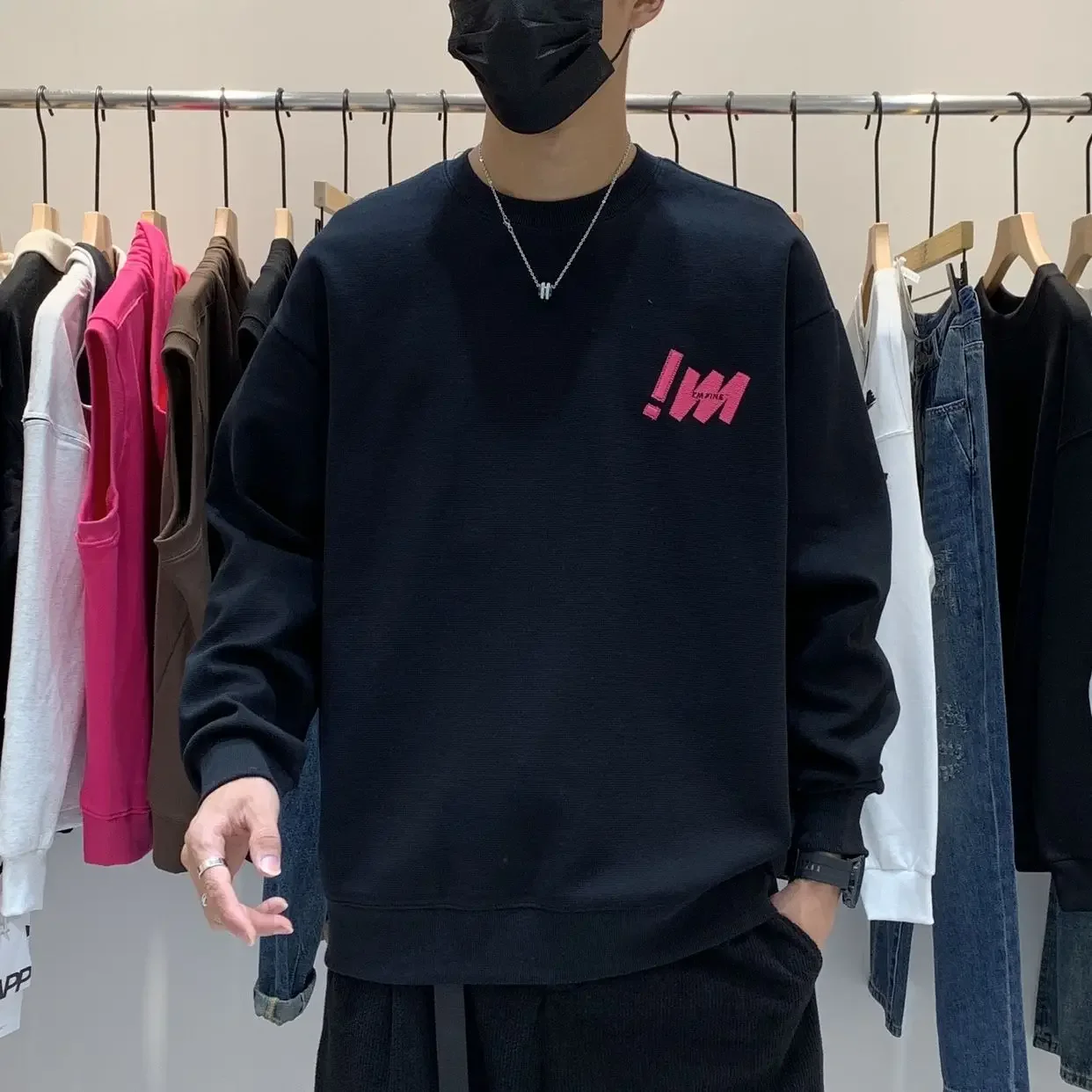 thumbnail image 1 of Sudadera masculina Otoño Nuevo En Jersey De Hombre Estilo Coreano Novedad Y Barato Una Pieza Harajuku Moda Divertida Estética Simple, 1 of 5