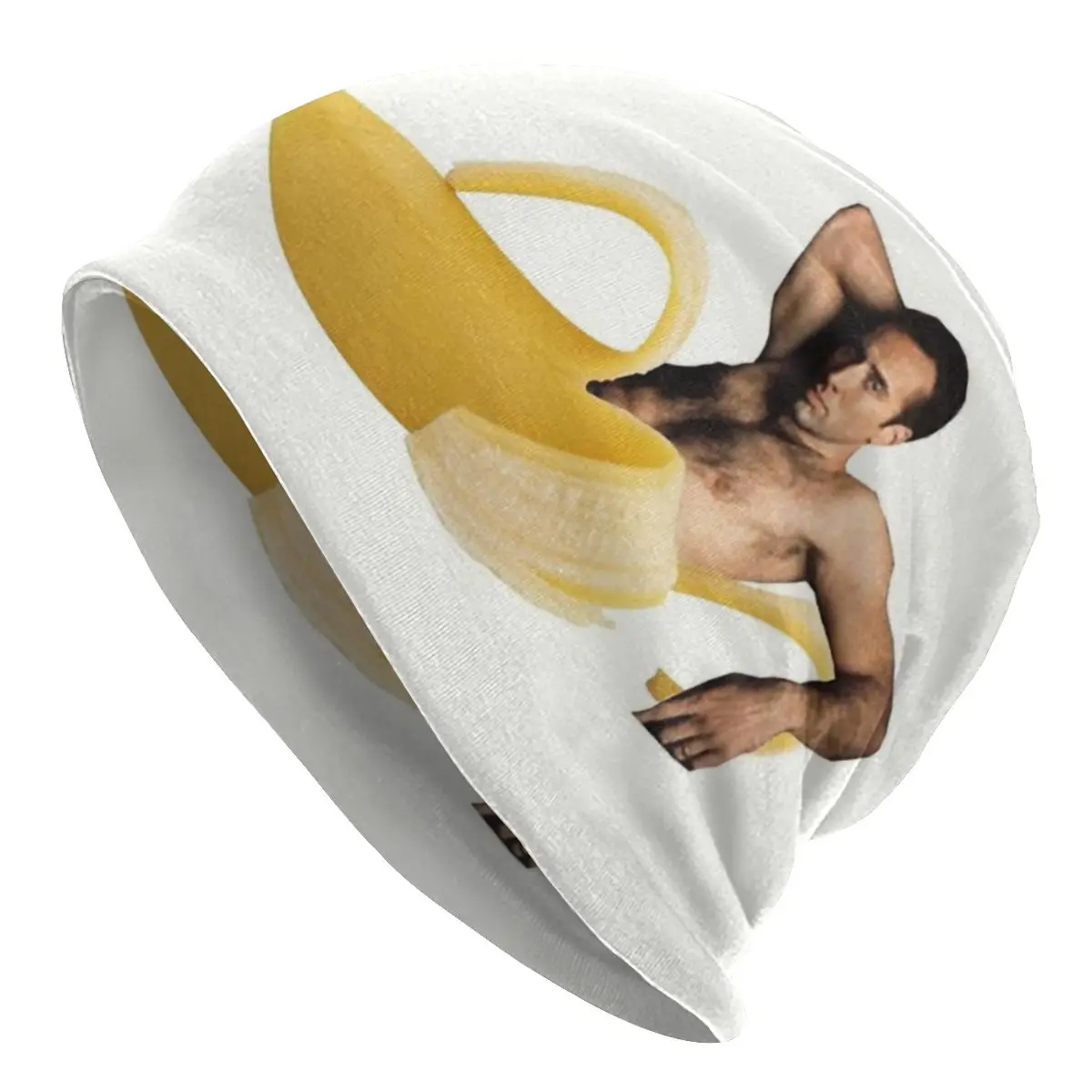 Benutzerdefinierte Nicolas Cage In A Banana Bonnet Beanie Strickmütze Männer Frauen Hip Hop Unisex Lustige Meme Warme Winter Skullies Beanies Cap