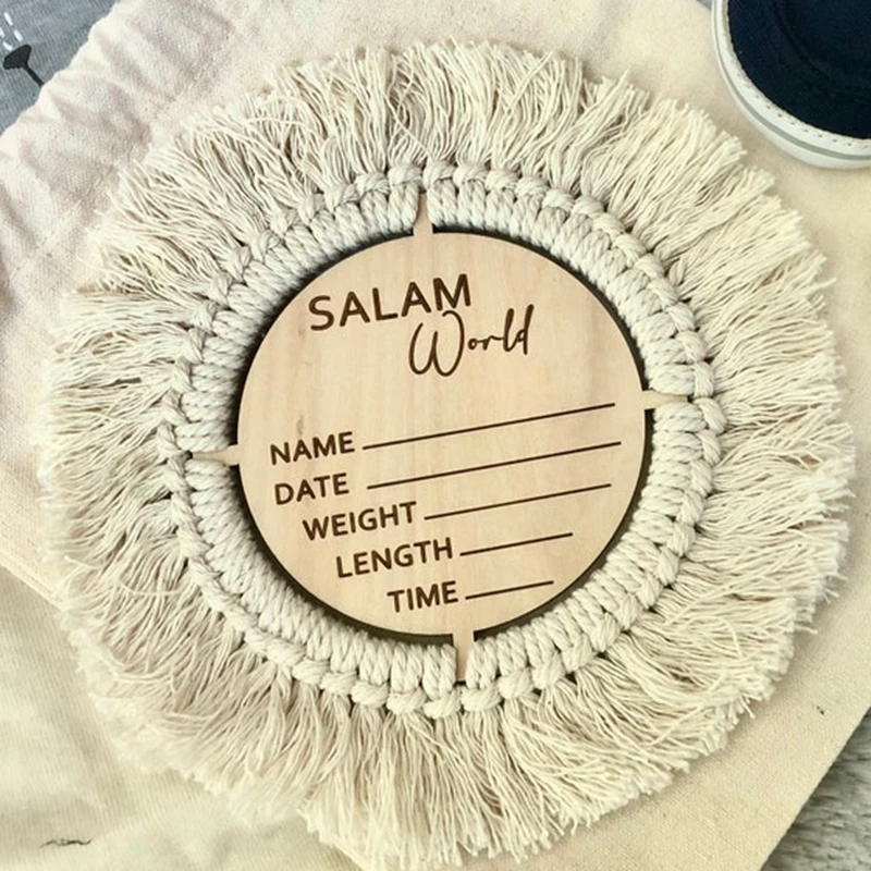 Salam World Muslim Boho Baby Milestone Cards Salam World Baby Sign Baby Shower Gift |