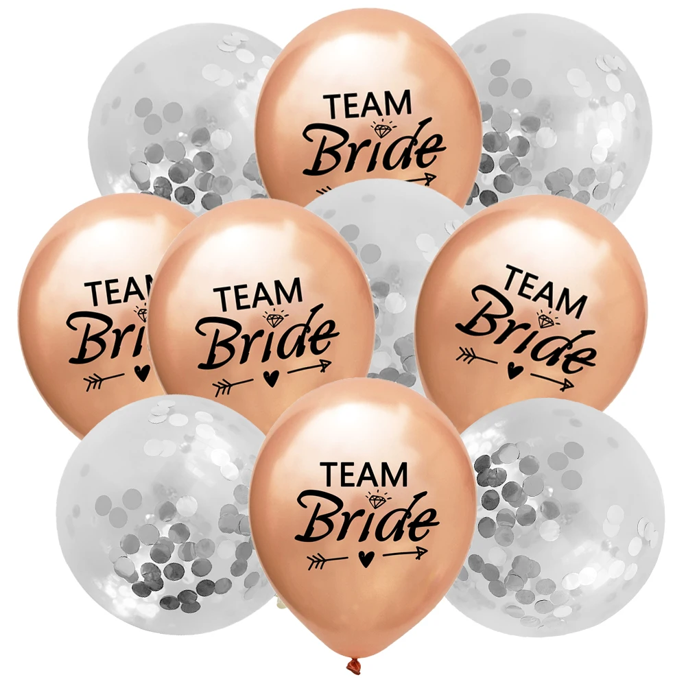 thumbnail image 1 of 10 globos de confeti de látex para despedida de soltera, decoración para despedida de soltera, suministros para despedida de soltera, boda, equipo de novia, 1 of 5