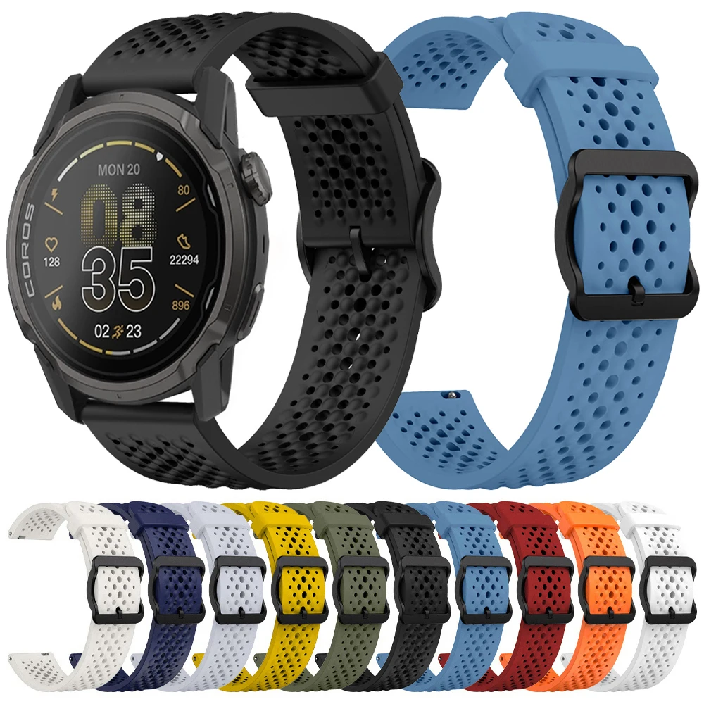 Breathable 22mm Silicone Strap Bracelet