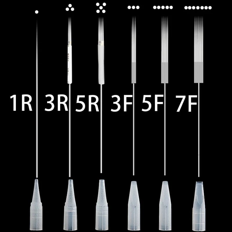500Pcs 1RL 3RL 0.35*50mm Permanent Makeup Needle Caps Needle Tip Eyebrow Lip Tattoo Caps Nozzle For PMU Machine Supplies