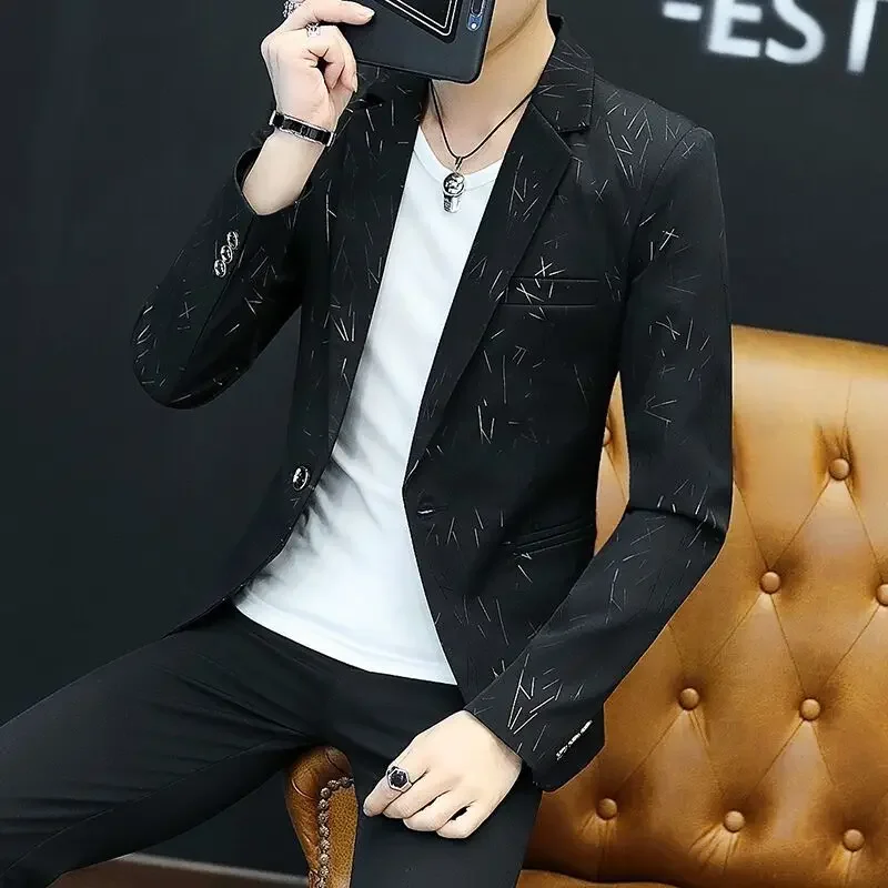 남성용 긴 재킷 스팽글 라인스톤 플러스 빅 사이즈 수트 및 블레이저, 오버사이..