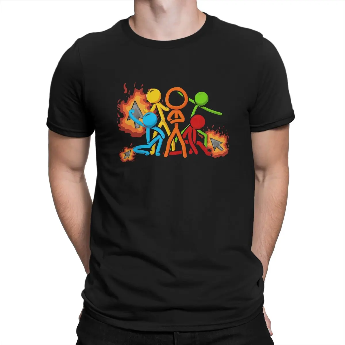 thumbnail image 1 of Camiseta única de Alan Becker con el pico del ratón de fuego, camiseta informal para hombre y mujer., 1 of 6