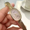 New Brand Quartz Watch for Women Luxury Gift Oval Dial Rhinestone Watch Adjustable Stainless Steel Strap Wristwatches Wholesale 1