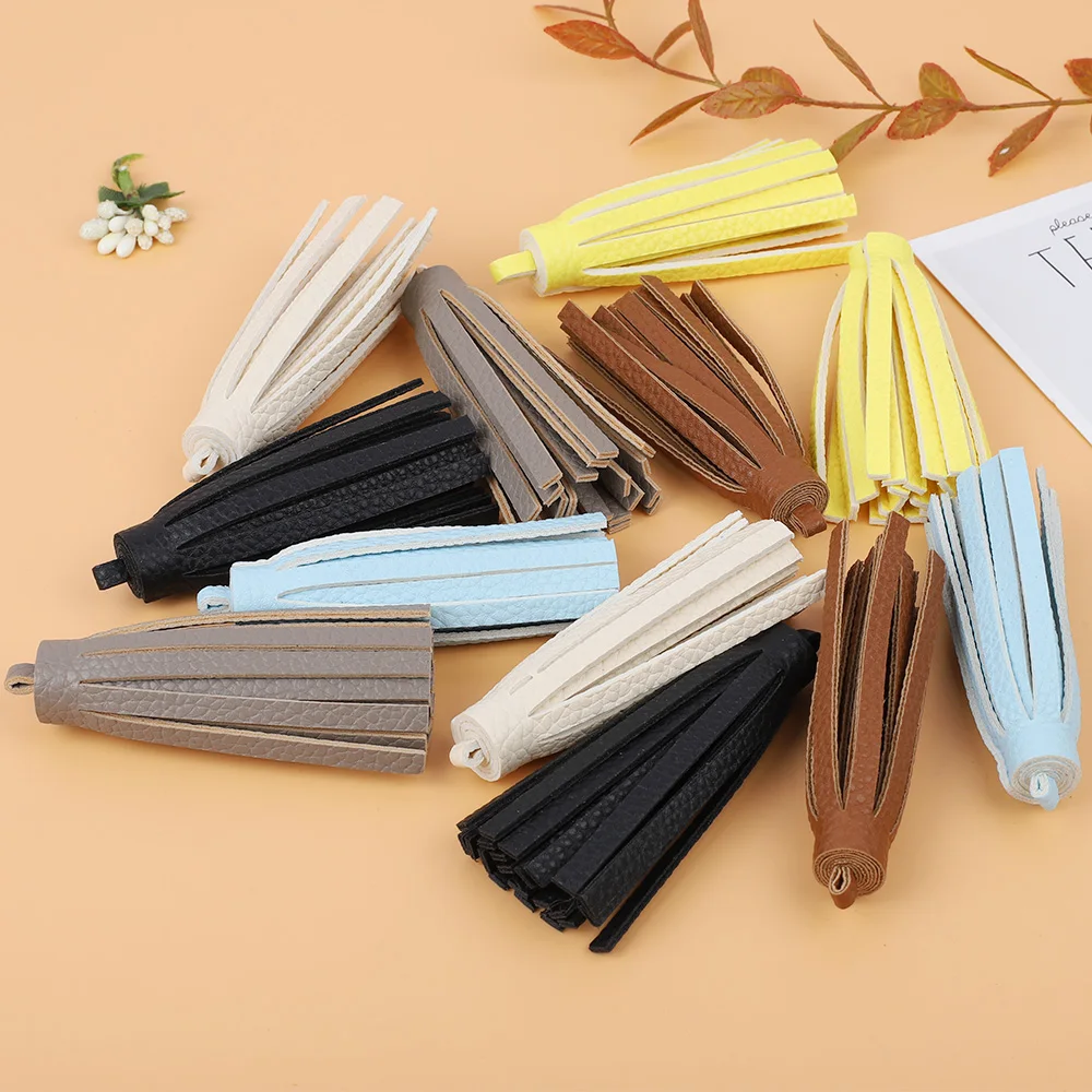 

Vintage Leather Tassel Trendy Bag Pendant Tassels for Keychain Cellphone Straps Customize Accessories Bag Decoration 2pcs