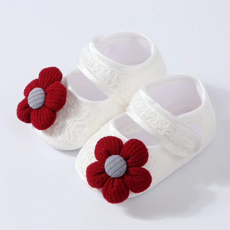 Adorable Baby Girl Bowknot Mary Jane Flats Shoes Non-Slip Sole Matching Headband Set First Walkers
