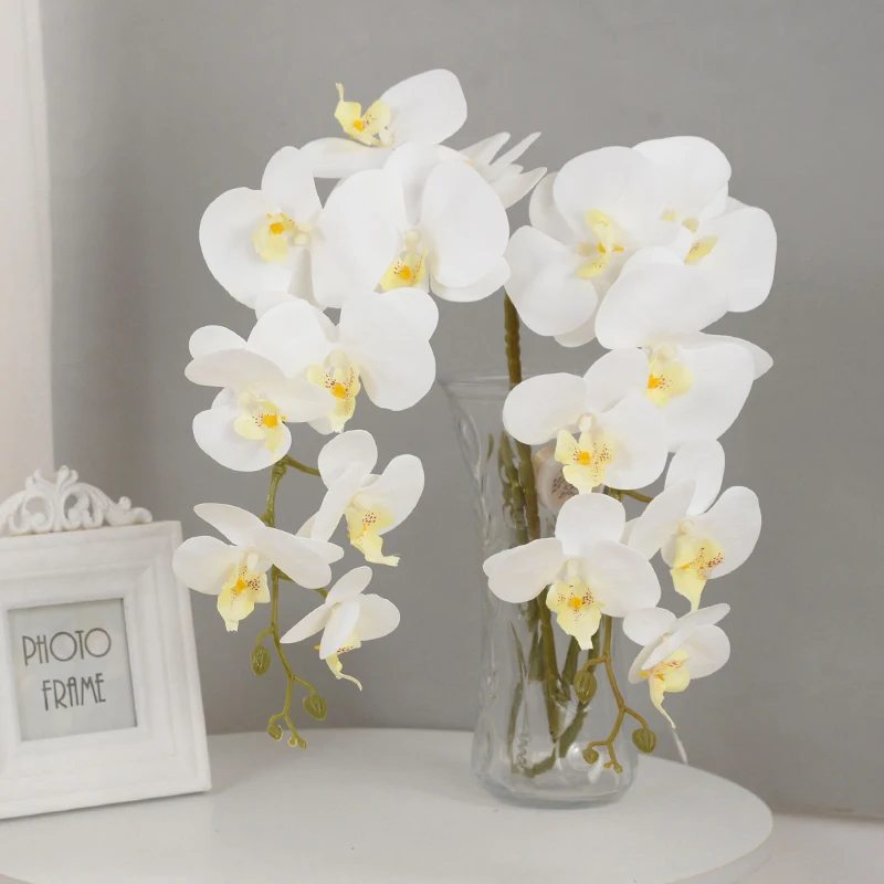 9heads 100cm künstliche Schmetterling Orchidee Blumen echte Berührung Motte Orchideen gefälschte Blume für Hochzeits fest Party Home Dekoration – Detail 8