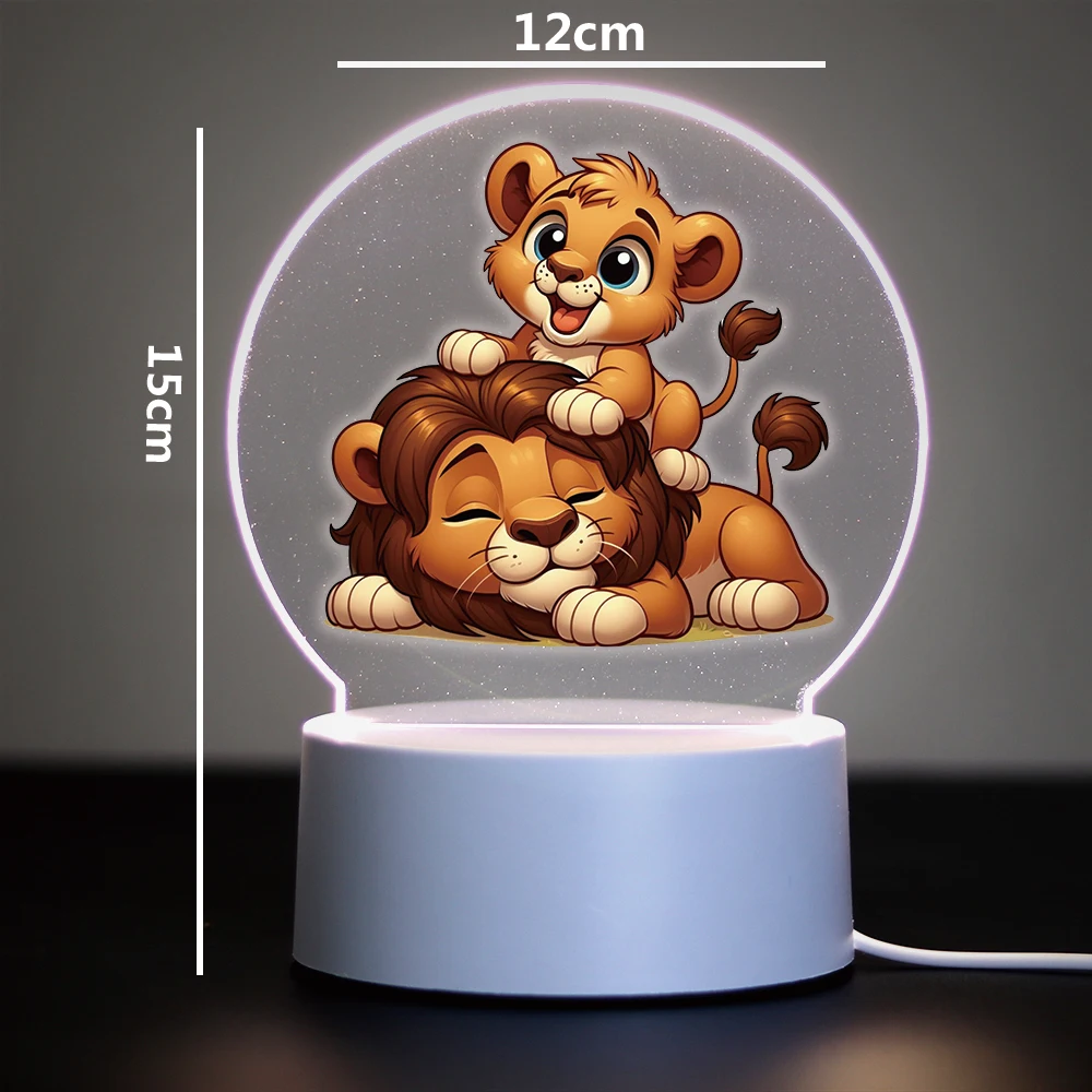 동물 엄마와 아이 3D LED 광학 착시 테이블 램프, 어린이 선물, 3D LED 야간 조명 색상 변경