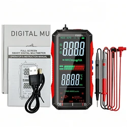 Advanced Full Color LCD Digital Multimeter with Rechargeable Battery (Red)