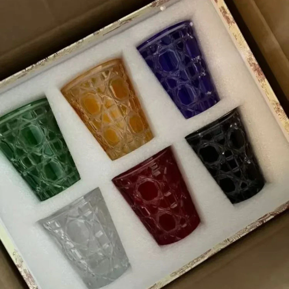 

Diamond Pattern Crystal Cup Gift Box 300ml Packaging Box Daily Gift Water Cup Wine Cup Home Furnishing