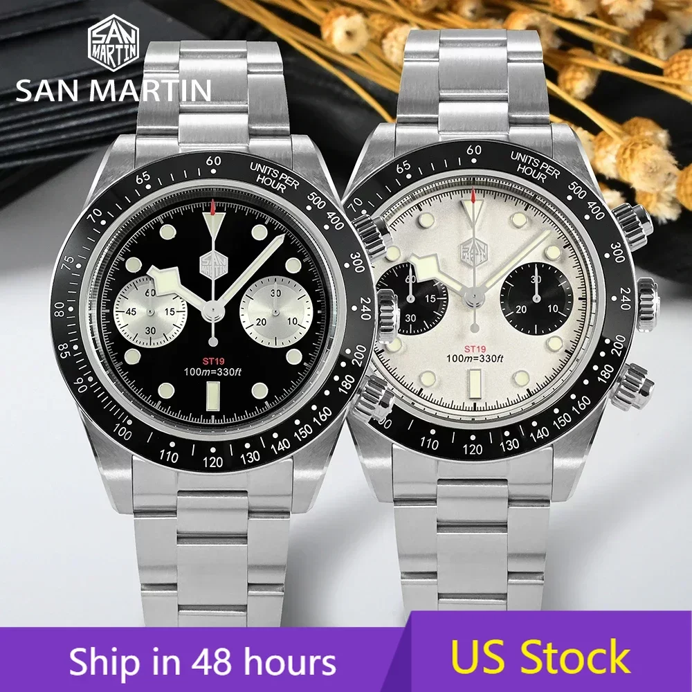 

Часы San Martin мужские с хронографом, 40 мм, ST1901, 100 м