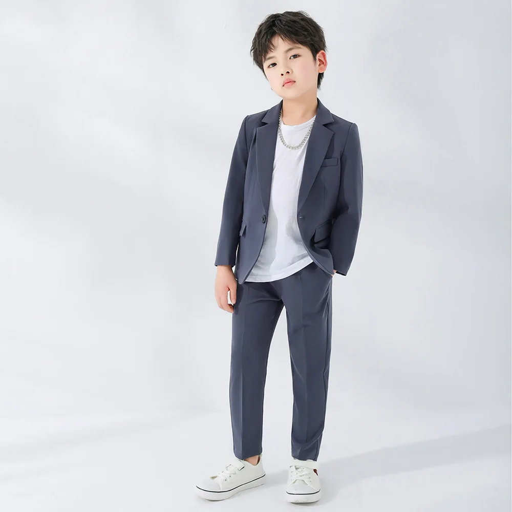 Boys Suit Set Kids Solid Blazer Jacket Pants Suits Boys Tuxedo Formal Dress Clothes Sets