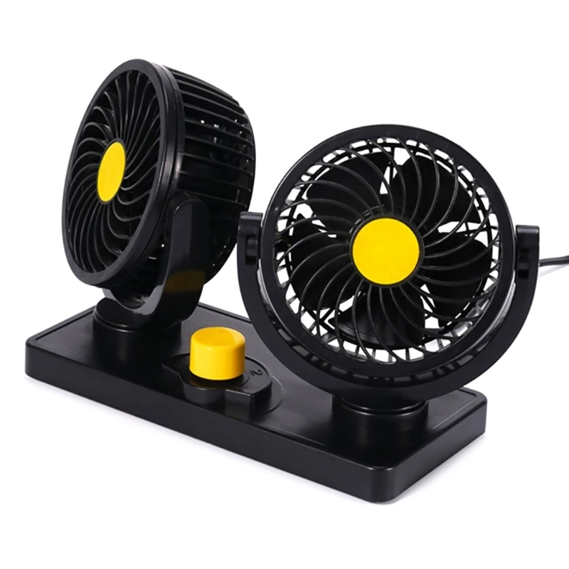 

Summer Car Interior Double Fan Cooling Swing Vent for Front Rear-Seat 360 Degree