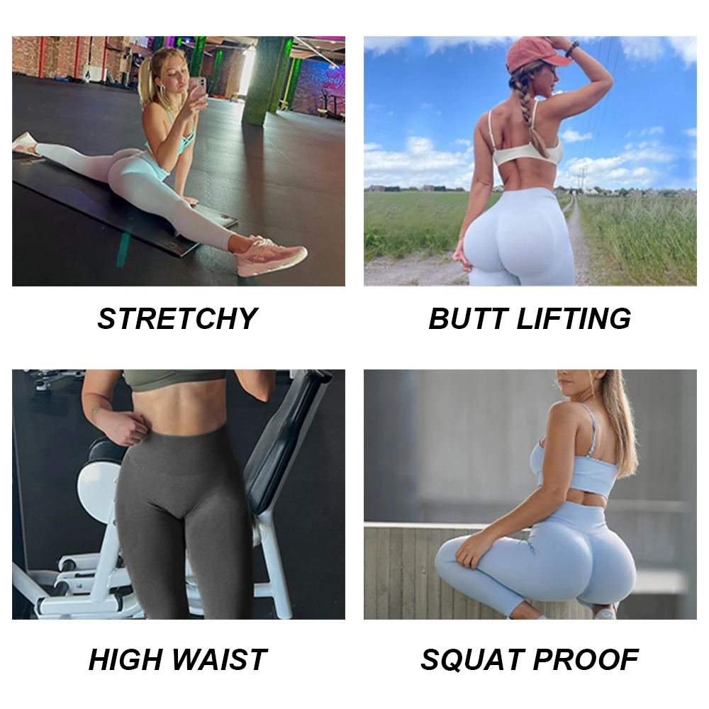 Sports Leggings 2In1 Seamless Push Up Sport Leggings For Women High Waist Tummy Control Gym Workout Fitness Tights Stretchy Peach Butt Yoga Pants