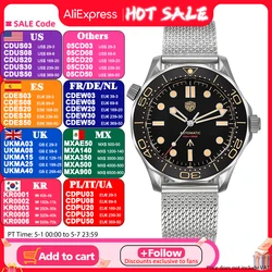 Watchdives NTTD Titanium Dive Watch WD007 NH35 Automatic Domed Sapphire Crystal C3 Super Luminous 100m Waterproof Wristwatch