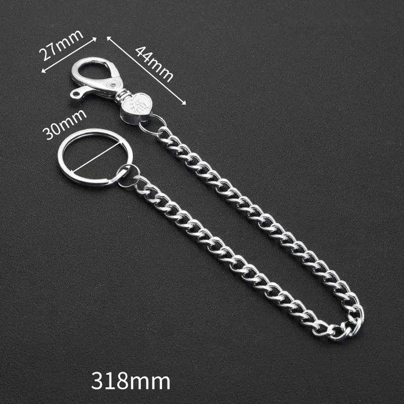 Unisex Punk Hip Hop Metal Ring Jeans Waistband Chain Accessory