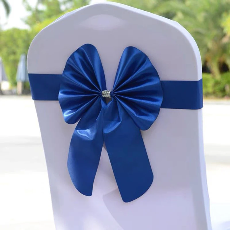 

1pcs New Sash Elastic Bow Tie Ready Made Chair Sashes Band For Wedding Party Hotel Banquet Event Decoration Wholesale