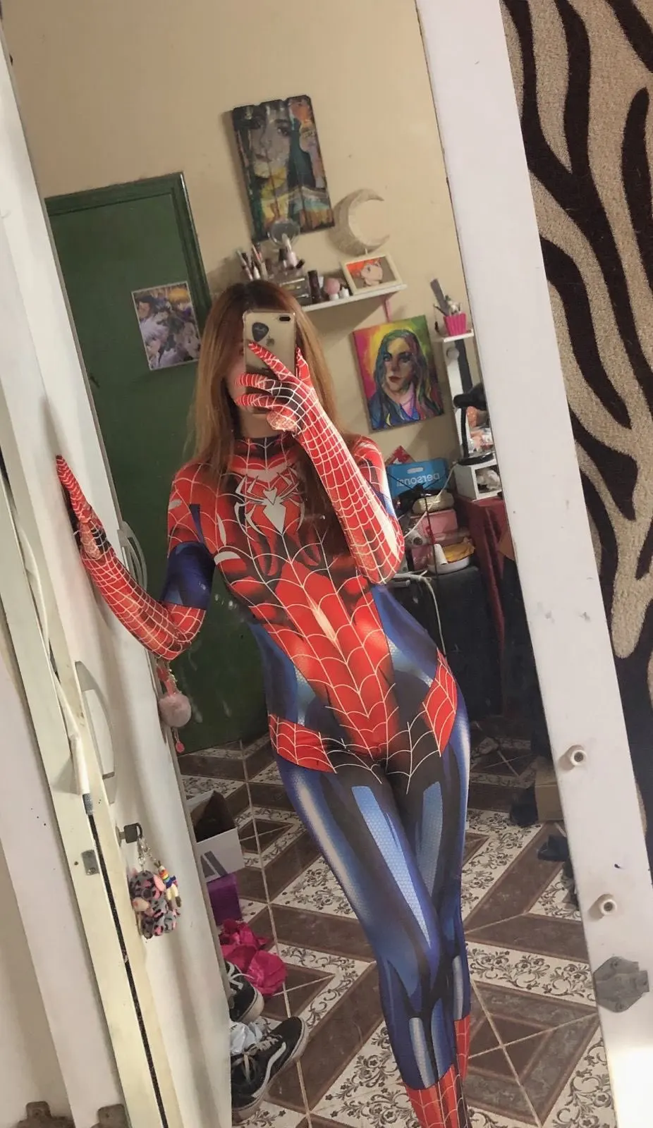女性のためのスパイダーマンコスプレスーツ、セクシーなタイツ 