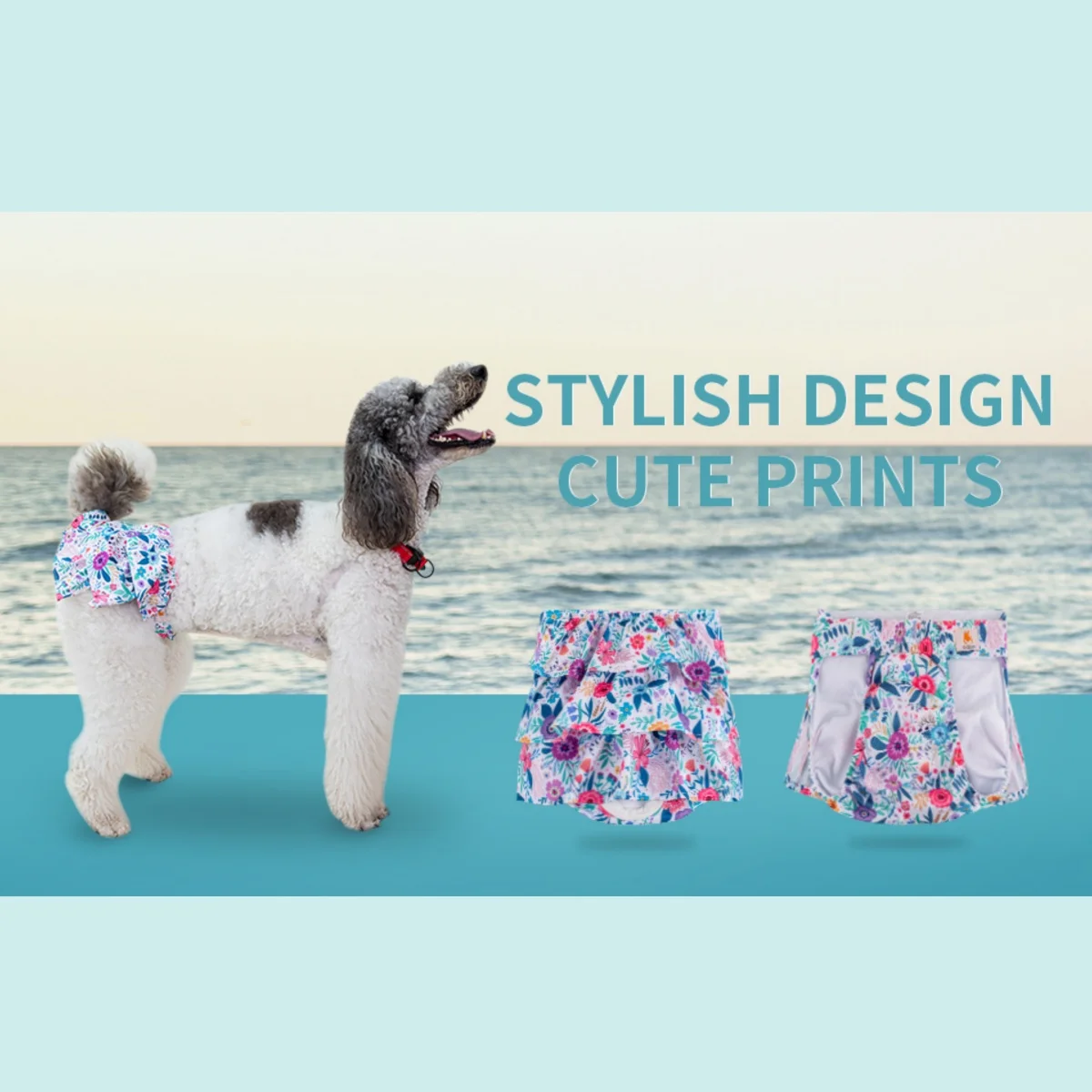 2 Pack Dog Diapers Female Washable Reusable Female Doggie Diapers with Adjustable Tail Hole in Heat Period Large Dog Labrador