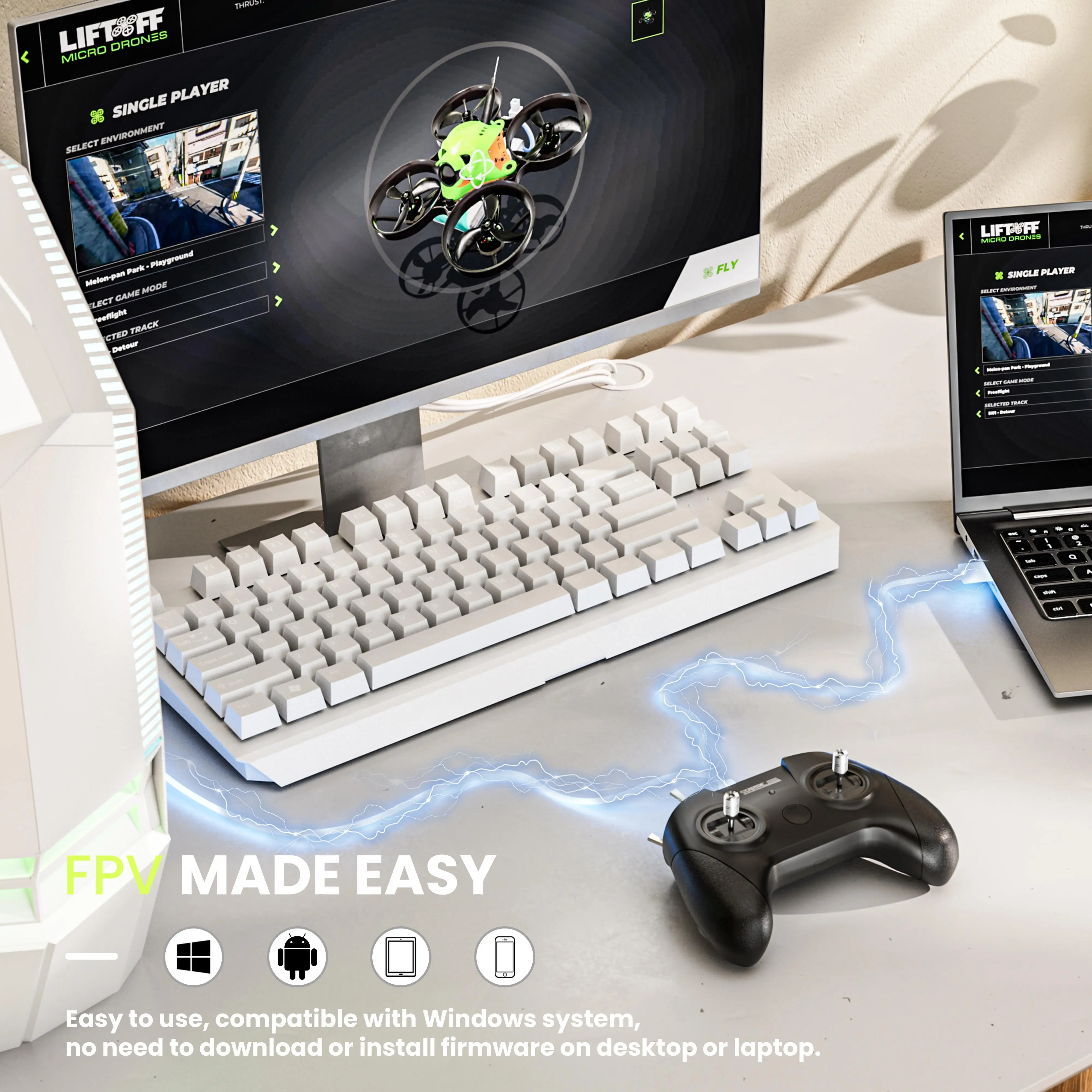 DJI/리프트오프/벨로시드론/DRL FPV 드론 비행 훈련 시뮬레이션 리모컨용 S8 시뮬레이터 컨트롤러