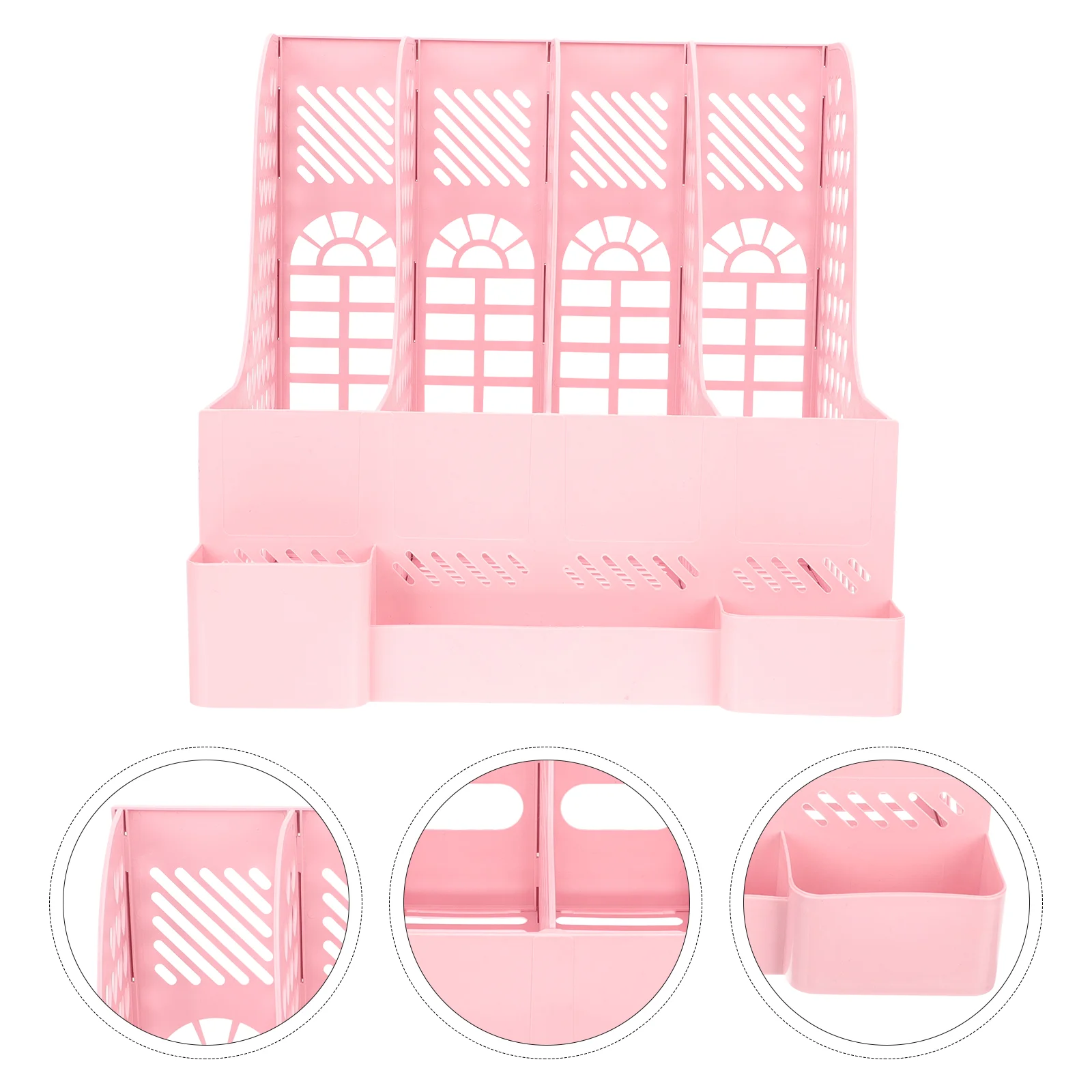 

Desk File Box Student Book Cases Multi-function Organizer Plastic Convenient Magazine Holder