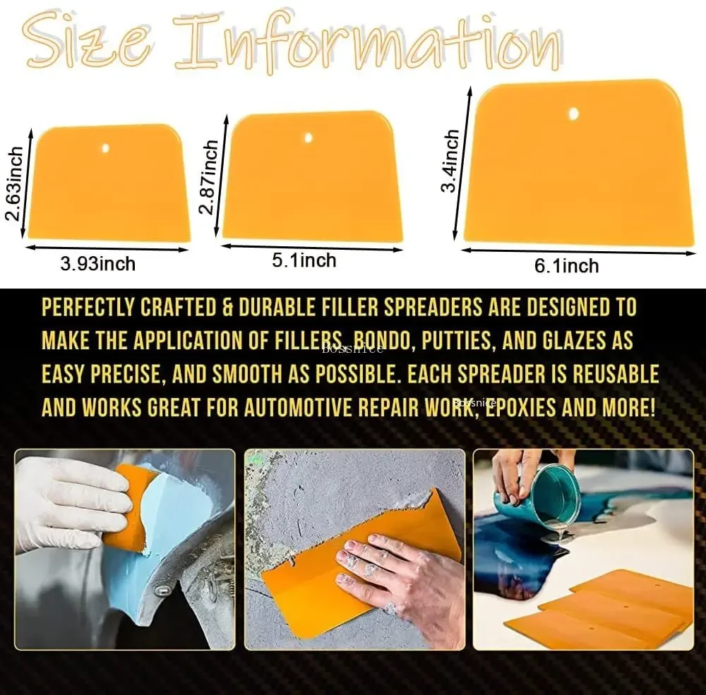 4 5 6 Inch Body Filler Spreaders Reusable Plastic