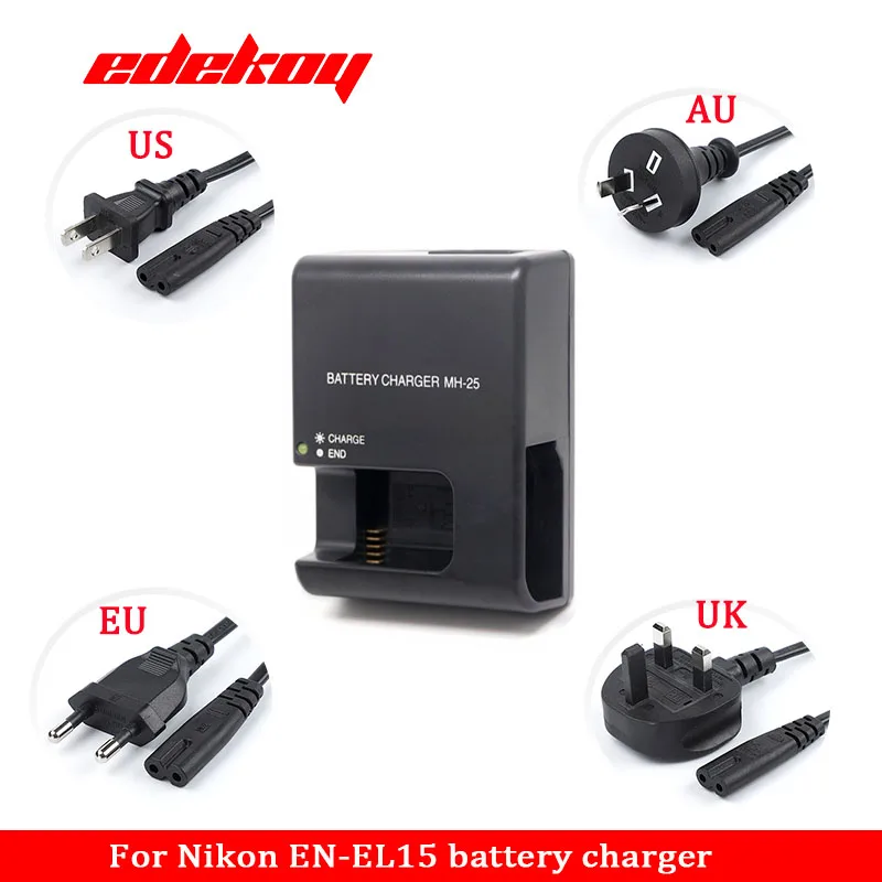 Carregador de Bateria para Câmera Nikon Mh25 mh 25 En-el15 en El15 Enel15 v1 D600 D610 D7100 D810 D7000 D800 - Image 6