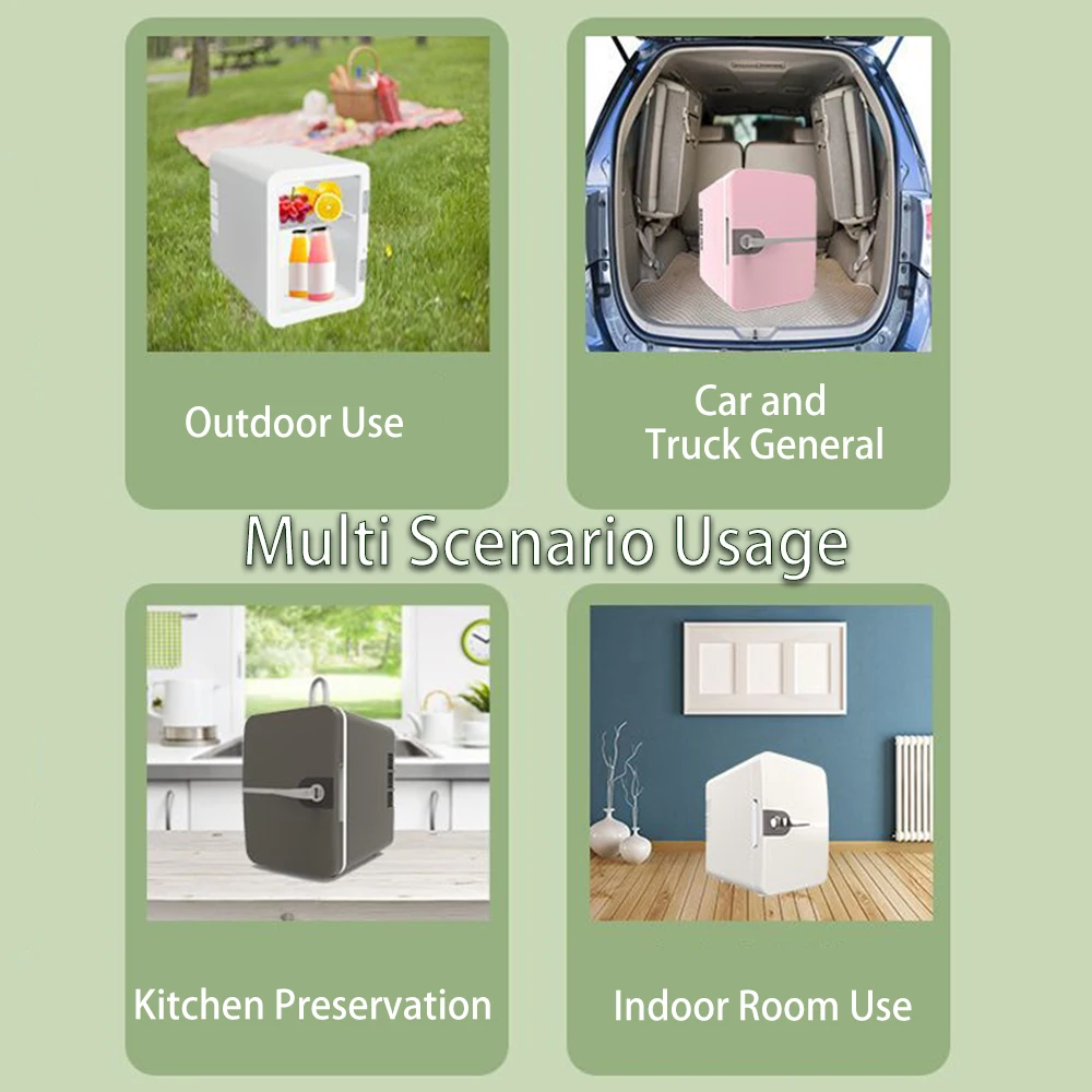 6L Mini Multifunctional Car Refrigerator Small Refrigerated Cosmetic Refrigerator Beverage Portable Car Home