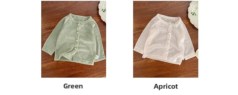 Description Picture 5 of item2025 Summer New Thin Solid Color Air Conditioning Shirt for Infants and Young Children, Sunscreen Jacket for Men and Women