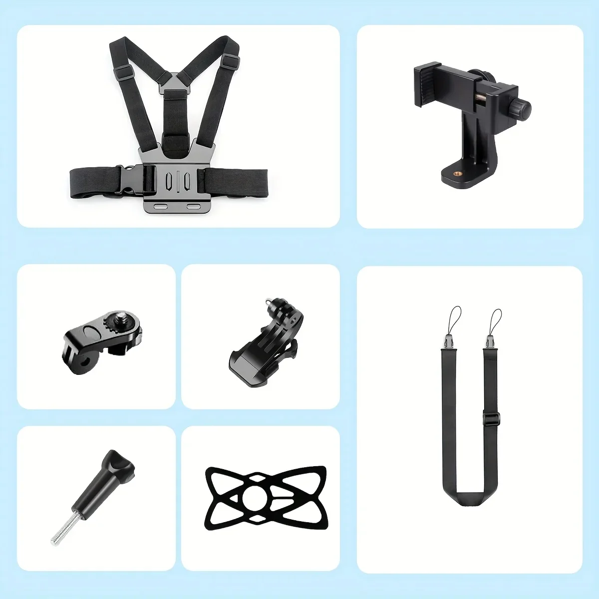 Versatile 7-Piece Adjustable Chest Phone Stand Set
