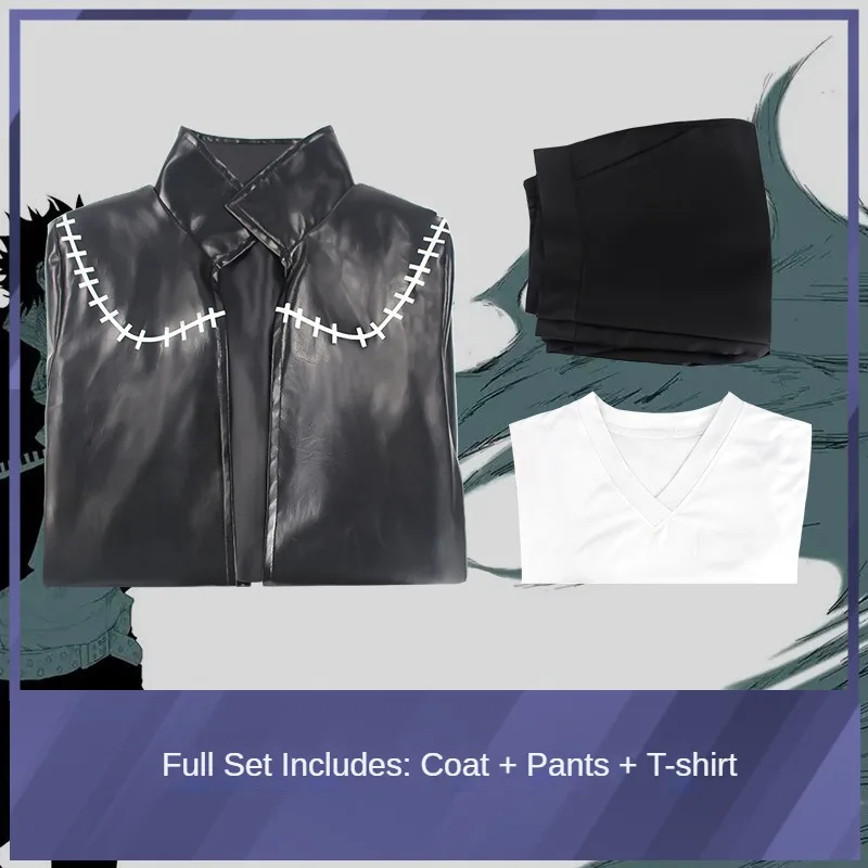 thumbnail image 1 of Disfraz de Cosplay de Dabi de Anime My Hero Academia, abrigo negro, camisa y pantalones, conjunto completo, uniforme, traje de carnaval, fiesta de Halloween para hombres adultos, 1 of 5