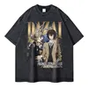 Nakahara Chuuya T-shirt Vintage Washed Anime Bungo Stray Dogs T Shirts Oversized Streetwear Dazai Osamu Atsushi Tops Tees Men 4