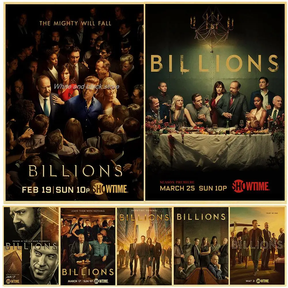 

TV Show Billions Series1-7 Vintage Posters Kraft Printing Home Decoration Livingroom Bedroom Cafe Painting