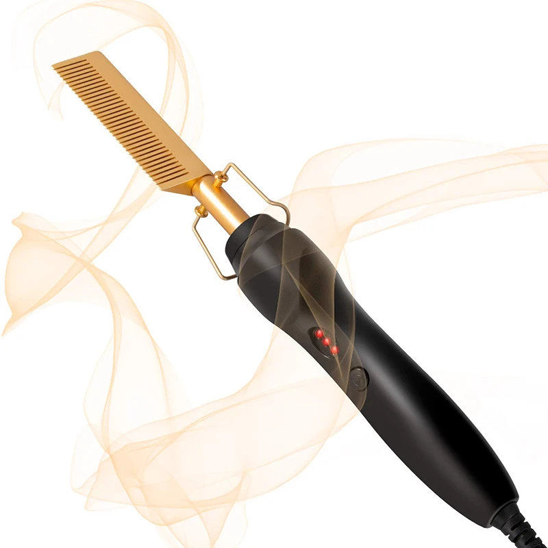 Hot comb for electric hair straightening, portable hot comb, electric hot comb for wigs.