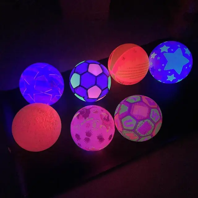 22cm Luminous Bouncy Ball Toys Novelty Led Light Inflatable Ball Football Basketball Outdoor Sports Toys For Children Game M3s2 2